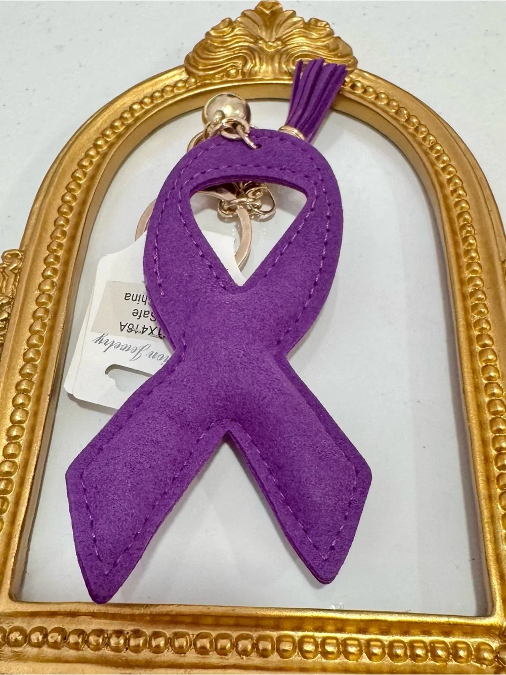 New Purple Crystal Ribbon Keychain